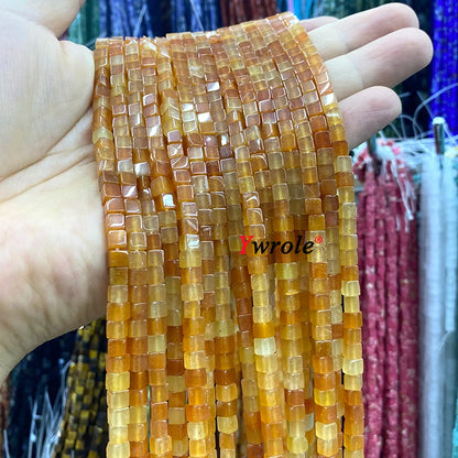 4x4mm Square Natural Stone Green Phoenix Jasper Loose Spacer Beads for Jewelry Making Diy Earrings Bracelet Charms Accessories