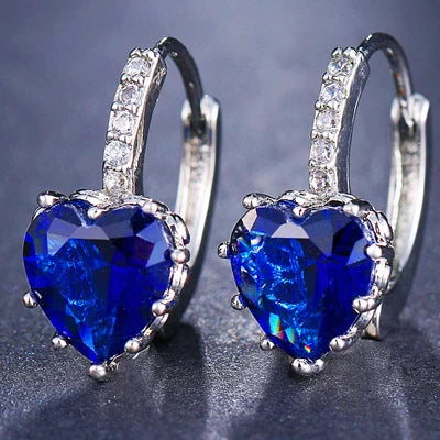SUGO Classic Fashion Cost-effective Heart-shape High Quality Zirconia Hoop Earrings for Trend Women Lovely Birthday Jewelry Gift