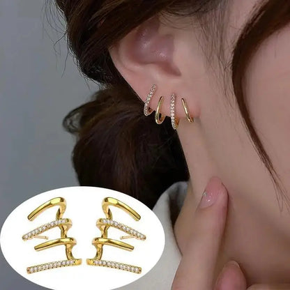 925 Silver Needle Korean Big Elegant Earrings For Woman Metal Jewelry 2026 Trending Vintage Geometric Women's Earrings Z40