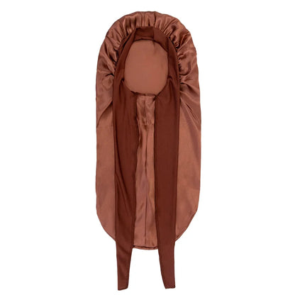 Women Extra Large Hair Long Silk Bonnet Cap & Elastic Satin Hair Band Comfortable Head Cover Night Sleep Hat for Sleeping Shower