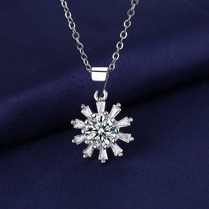 NEW 925 Sterling Silver Necklace For Women Round Pendent Sparkling Pave CZ Necklace Fashion Anniversary Birthday Jewelry Gifts