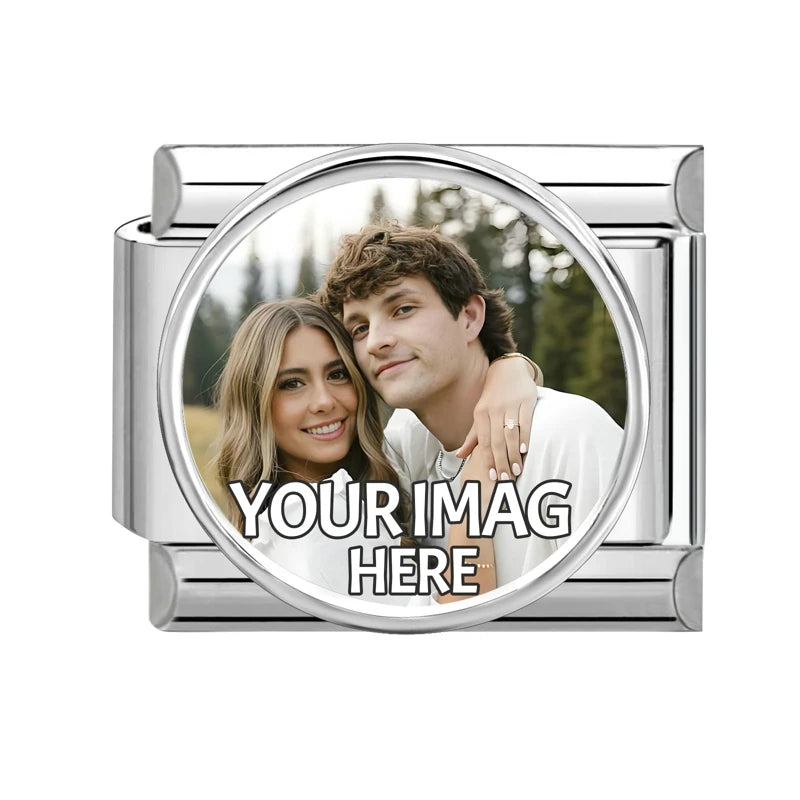 1PCS Photo Pictures Personalized Customized Italian Charms Link Fit 9mm Stainless Steel Bracelets Family Pets Image Custom Gifts
