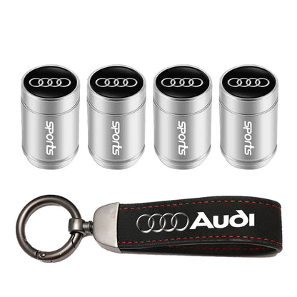 Audi Car Tire Wheel Valve Caps Cover/Car Key Chain Ring Keychain For Audi Sline A1 A2 A3 A4 A5 A6 A7 A8 Q1 Q2 Q3 Q4 Q5 Q6 Q7 Q8