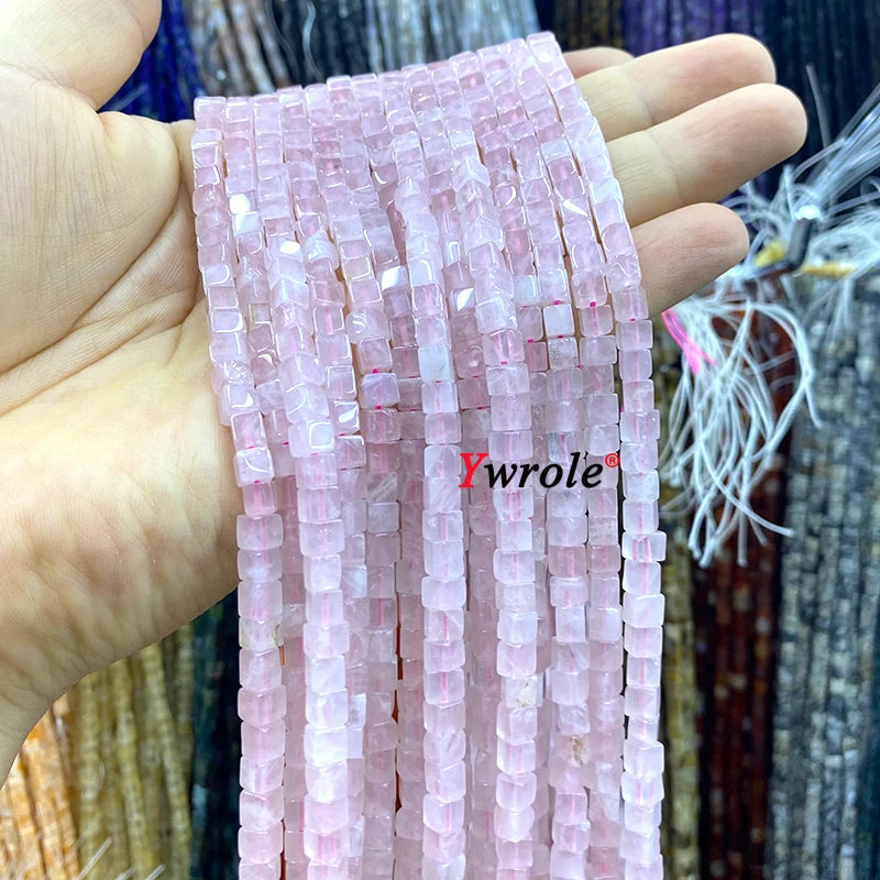 4x4mm Square Natural Stone Green Phoenix Jasper Loose Spacer Beads for Jewelry Making Diy Earrings Bracelet Charms Accessories