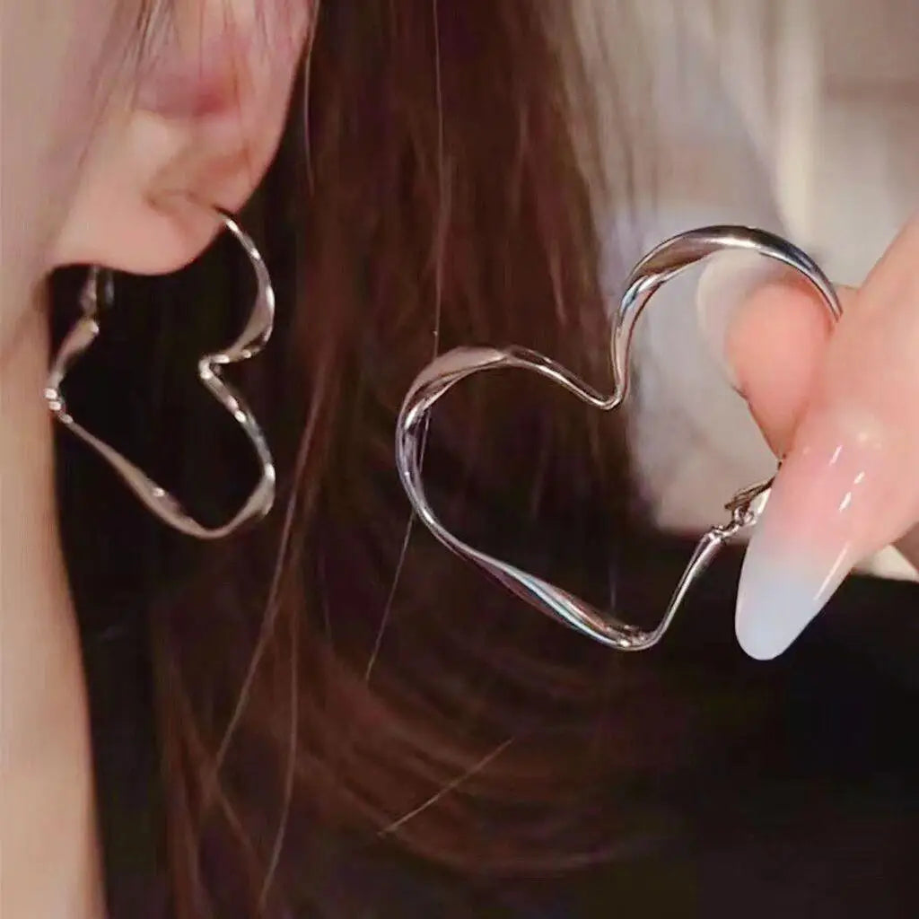 925 Silver Needle Korean Big Elegant Earrings For Woman Metal Jewelry 2026 Trending Vintage Geometric Women's Earrings Z40