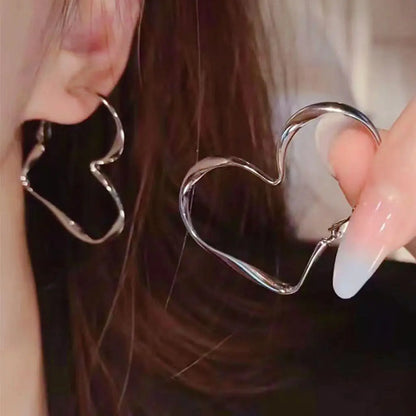 925 Silver Needle Korean Big Elegant Earrings For Woman Metal Jewelry 2026 Trending Vintage Geometric Women's Earrings Z40