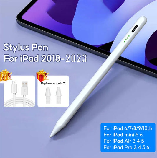 Palm Rejection iPad Stylus Pen with LED Battery Indicator Compatible with 2018-2023 Apple iPad Alternative to Apple Pencil