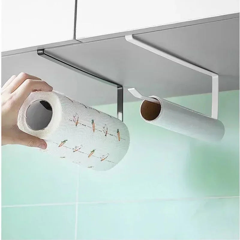 Paper Roll Holder Towel Rack Hanging Shelf Bathroom Storage Toilet Rack Home Kitchen Tissue Accessoriy Wall Stand Hanger Kitchen