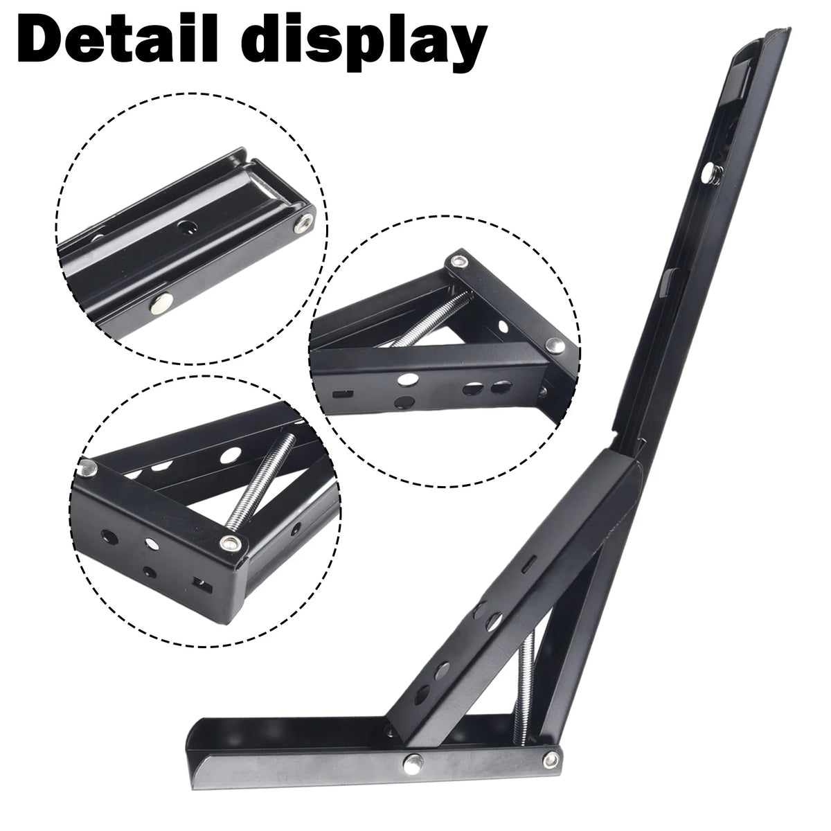 Adjustable Shelf Triangle Bracket Wall Mounted Folding Angle Bracket Heavy Duty Metal DIY Collapsible Shelf Hinge Etrack Parts