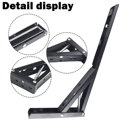 Adjustable Shelf Triangle Bracket Wall Mounted Folding Angle Bracket Heavy Duty Metal DIY Collapsible Shelf Hinge Etrack Parts