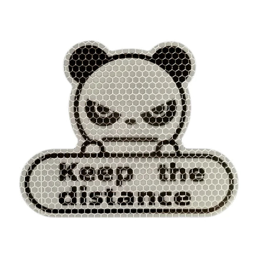 1pcs Keep Distance Reflective Stickers Panda Stickers Fluorescent Yellow Green Hexagon Honeycomb Cartoon Car Decoration Stickers