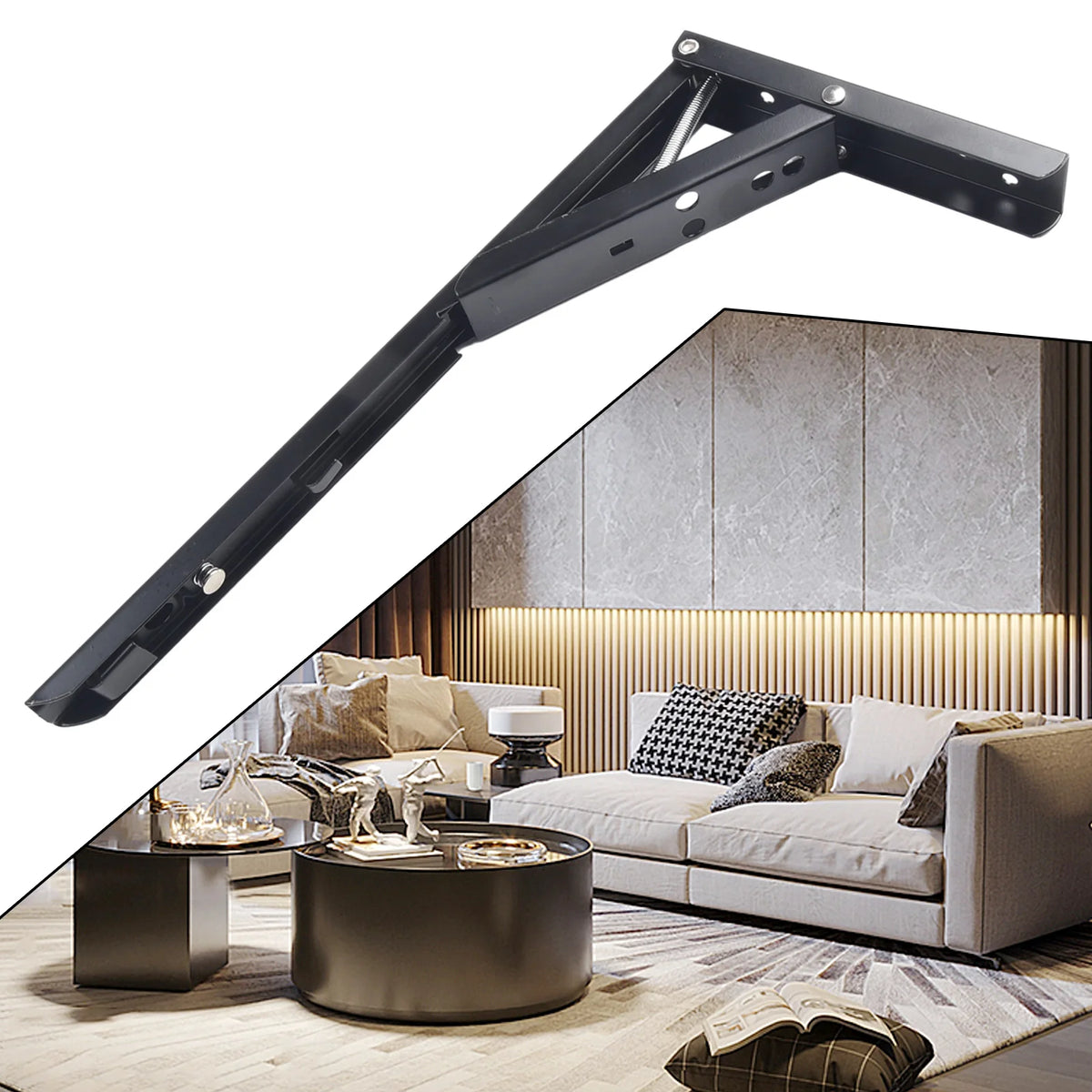 Adjustable Shelf Triangle Bracket Wall Mounted Folding Angle Bracket Heavy Duty Metal DIY Collapsible Shelf Hinge Etrack Parts