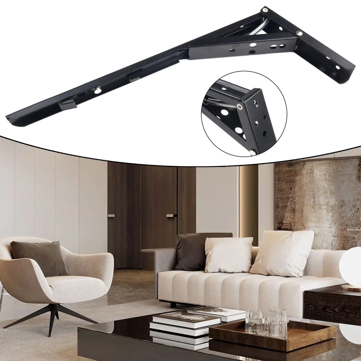 Adjustable Shelf Triangle Bracket Wall Mounted Folding Angle Bracket Heavy Duty Metal DIY Collapsible Shelf Hinge Etrack Parts