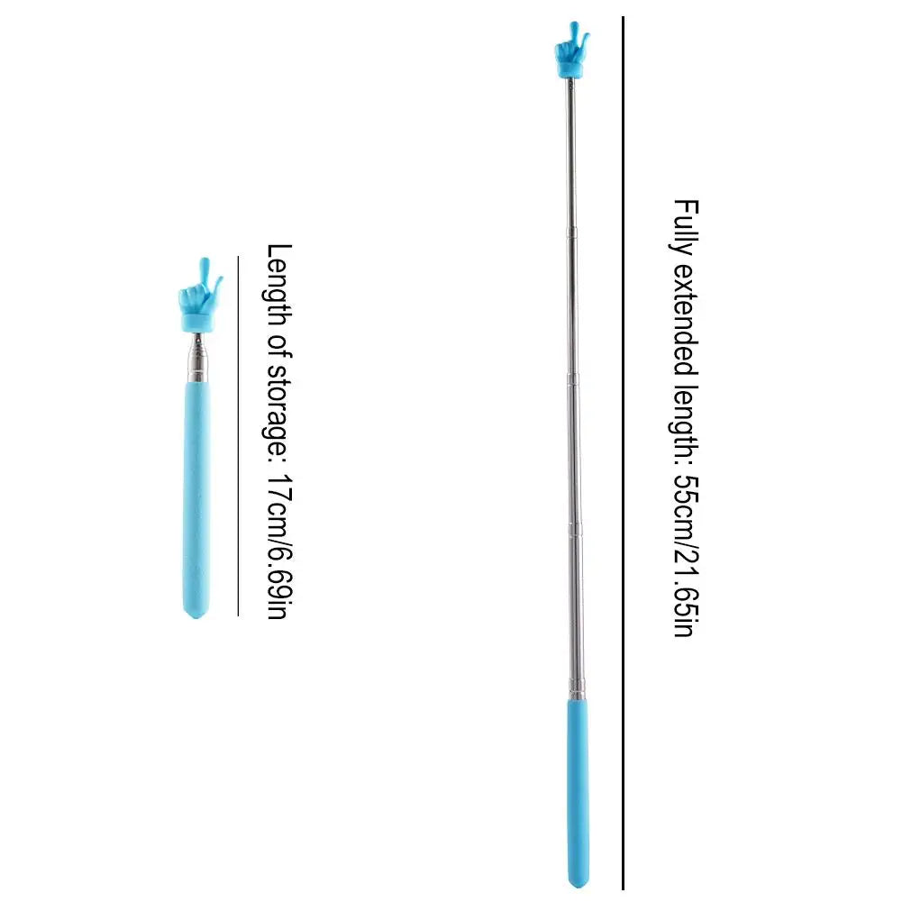 Retractable Teacher Pointer Finger Design StainlessSteel Telescopic School Teaching Pointer Stick Teacher Supplies for Classroom