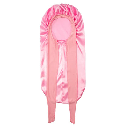 Women Extra Large Hair Long Silk Bonnet Cap & Elastic Satin Hair Band Comfortable Head Cover Night Sleep Hat for Sleeping Shower