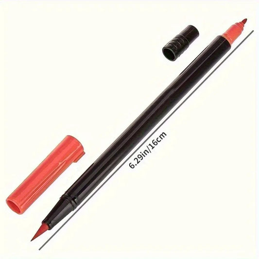 Vitality Double-Tip Watercolor Pen Set - Art supplies for painting and handicrafts, featuring bright colors and durable plastic