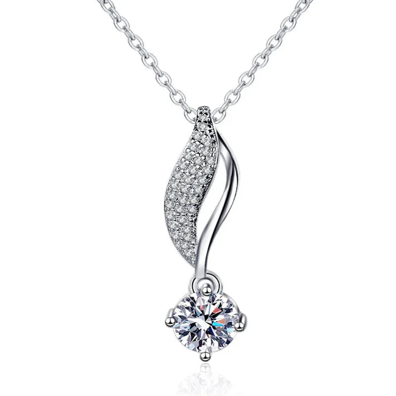 NEW 925 Sterling Silver Necklace For Women Round Pendent Sparkling Pave CZ Necklace Fashion Anniversary Birthday Jewelry Gifts