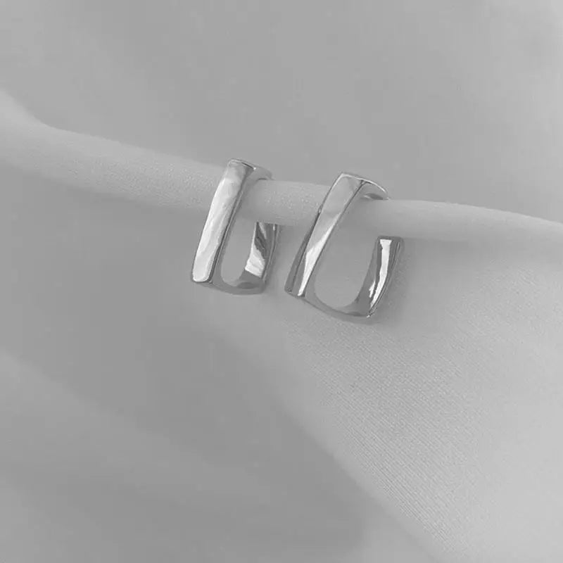 925 Silver Needle Korean Big Elegant Earrings For Woman Metal Jewelry 2026 Trending Vintage Geometric Women's Earrings Z40