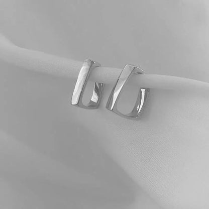 925 Silver Needle Korean Big Elegant Earrings For Woman Metal Jewelry 2026 Trending Vintage Geometric Women's Earrings Z40