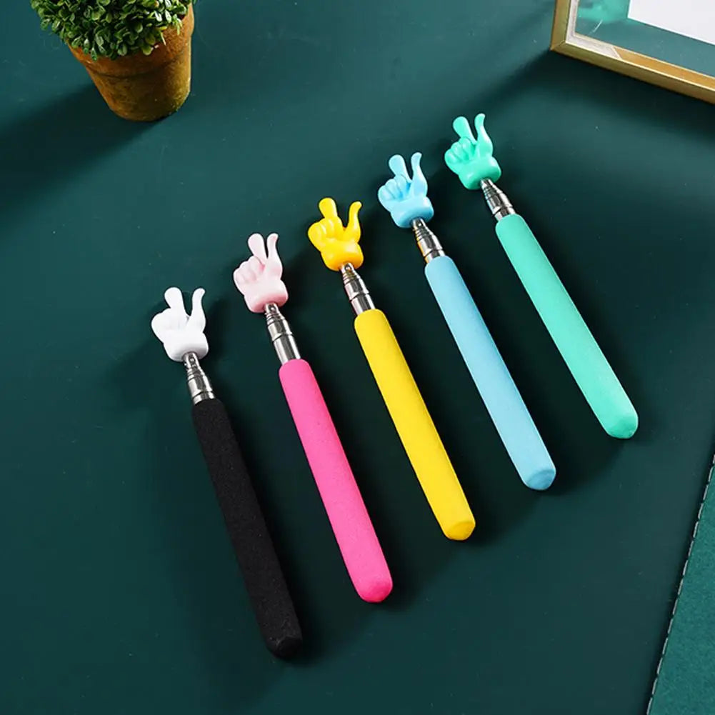 Retractable Teacher Pointer Finger Design StainlessSteel Telescopic School Teaching Pointer Stick Teacher Supplies for Classroom