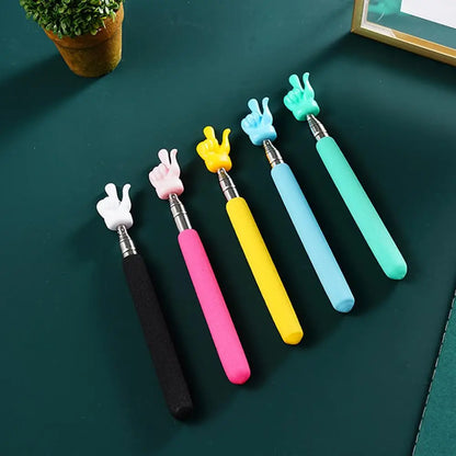 Retractable Teacher Pointer Finger Design StainlessSteel Telescopic School Teaching Pointer Stick Teacher Supplies for Classroom