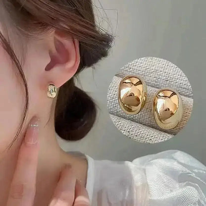 925 Silver Needle Korean Big Elegant Earrings For Woman Metal Jewelry 2026 Trending Vintage Geometric Women's Earrings Z40