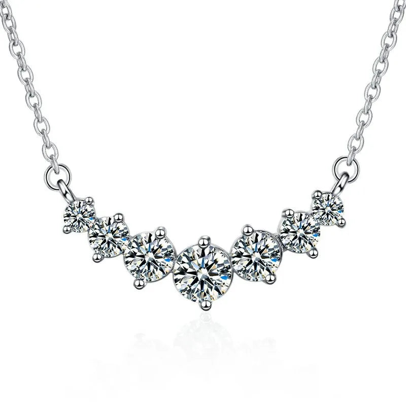NEW 925 Sterling Silver Necklace For Women Round Pendent Sparkling Pave CZ Necklace Fashion Anniversary Birthday Jewelry Gifts