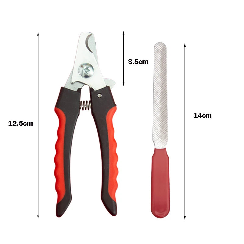 Pet Nail Clippers with Sickle Large Dog Nail Clippers Stainless Steel Grooming Scissors Nail Clippers Multifunctional Teddy Cat