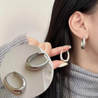 925 Silver Needle Korean Big Elegant Earrings For Woman Metal Jewelry 2026 Trending Vintage Geometric Women's Earrings Z40