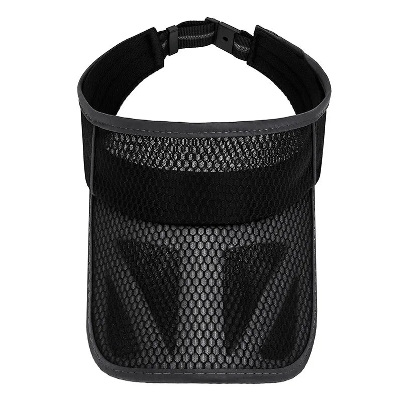Summer Sports Sun Hats Men's Cap Adjustable Visor Uv Protection Empty Top Tennis Running Sunscreen Mesh Brim