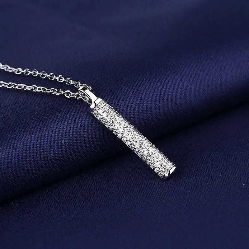 NEW 925 Sterling Silver Necklace For Women Round Pendent Sparkling Pave CZ Necklace Fashion Anniversary Birthday Jewelry Gifts