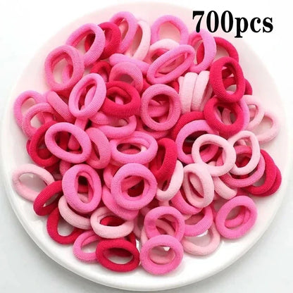 200-1000pcs Women Girls Colorful Nylon Elastic Hair Bands Ponytail Hold Small Hair Tie Rubber Bands Scrunchie Hair Accessories