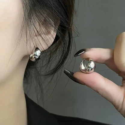 925 Silver Needle Korean Big Elegant Earrings For Woman Metal Jewelry 2026 Trending Vintage Geometric Women's Earrings Z40
