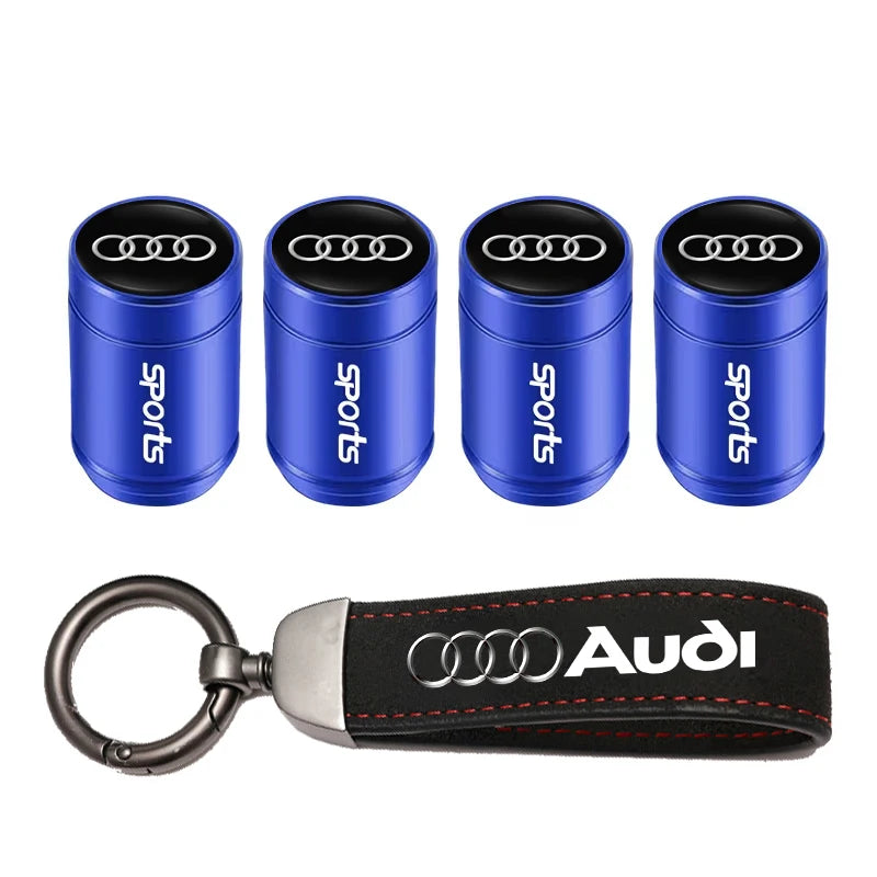 Audi Car Tire Wheel Valve Caps Cover/Car Key Chain Ring Keychain For Audi Sline A1 A2 A3 A4 A5 A6 A7 A8 Q1 Q2 Q3 Q4 Q5 Q6 Q7 Q8