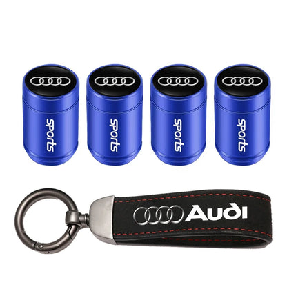 Audi Car Tire Wheel Valve Caps Cover/Car Key Chain Ring Keychain For Audi Sline A1 A2 A3 A4 A5 A6 A7 A8 Q1 Q2 Q3 Q4 Q5 Q6 Q7 Q8