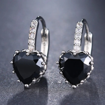 SUGO Classic Fashion Cost-effective Heart-shape High Quality Zirconia Hoop Earrings for Trend Women Lovely Birthday Jewelry Gift