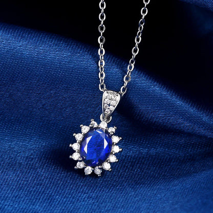 NEW 925 Sterling Silver Necklace For Women Round Pendent Sparkling Pave CZ Necklace Fashion Anniversary Birthday Jewelry Gifts