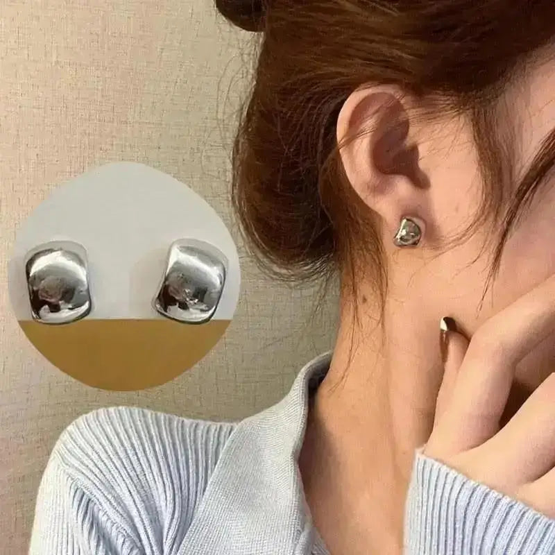 925 Silver Needle Korean Big Elegant Earrings For Woman Metal Jewelry 2026 Trending Vintage Geometric Women's Earrings Z40