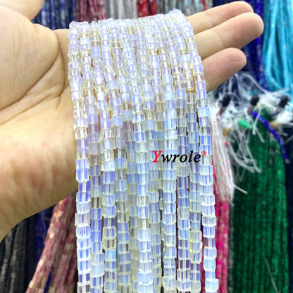 4x4mm Square Natural Stone Green Phoenix Jasper Loose Spacer Beads for Jewelry Making Diy Earrings Bracelet Charms Accessories