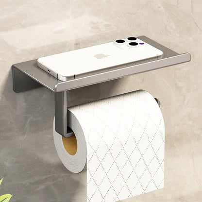 Stainless Steel Bathroom Paper Holder Wall Mount  Toilet Roll Stand WC Paper Towel Holder with Phone Slot for Home Us