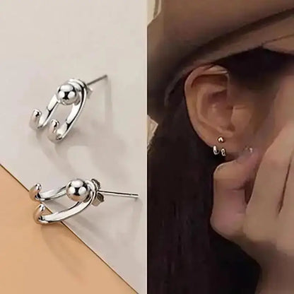 925 Silver Needle Korean Big Elegant Earrings For Woman Metal Jewelry 2026 Trending Vintage Geometric Women's Earrings Z40