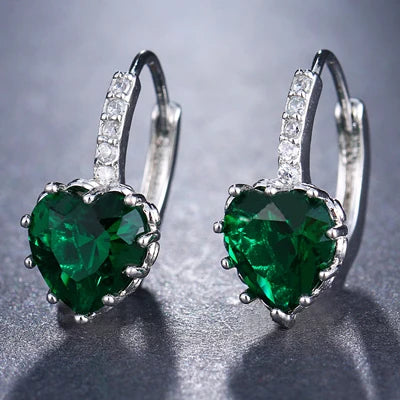 SUGO Classic Fashion Cost-effective Heart-shape High Quality Zirconia Hoop Earrings for Trend Women Lovely Birthday Jewelry Gift