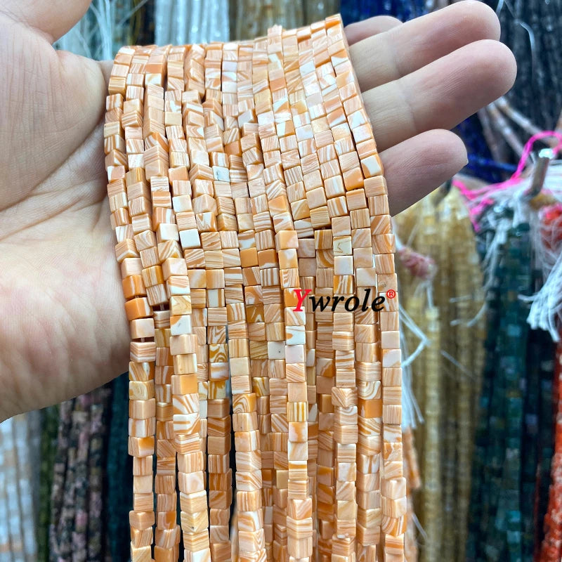 4x4mm Square Natural Stone Green Phoenix Jasper Loose Spacer Beads for Jewelry Making Diy Earrings Bracelet Charms Accessories