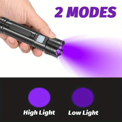 USB Rechargeable Mini UV Flashlight Multifunctional Black Light Lamp UV Torch for Pet Urine Stains Scorpions Resin Curing