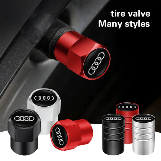 Audi Car Tire Wheel Valve Caps Cover/Car Key Chain Ring Keychain For Audi Sline A1 A2 A3 A4 A5 A6 A7 A8 Q1 Q2 Q3 Q4 Q5 Q6 Q7 Q8