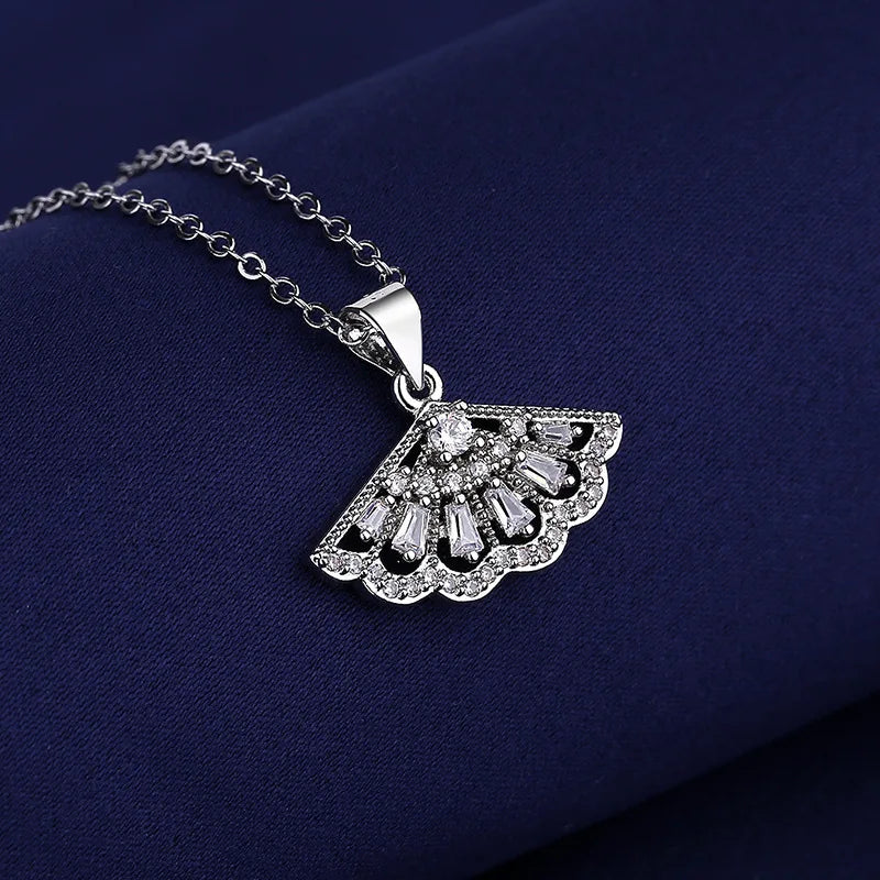 NEW 925 Sterling Silver Necklace For Women Round Pendent Sparkling Pave CZ Necklace Fashion Anniversary Birthday Jewelry Gifts