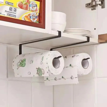 Paper Roll Holder Towel Rack Hanging Shelf Bathroom Storage Toilet Rack Home Kitchen Tissue Accessoriy Wall Stand Hanger Kitchen