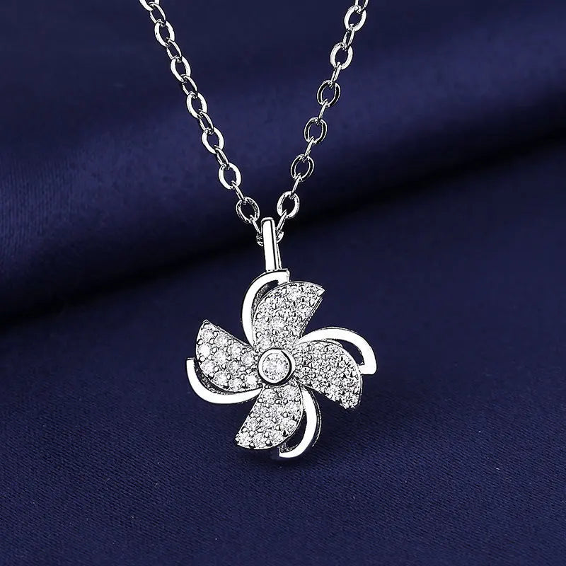 NEW 925 Sterling Silver Necklace For Women Round Pendent Sparkling Pave CZ Necklace Fashion Anniversary Birthday Jewelry Gifts